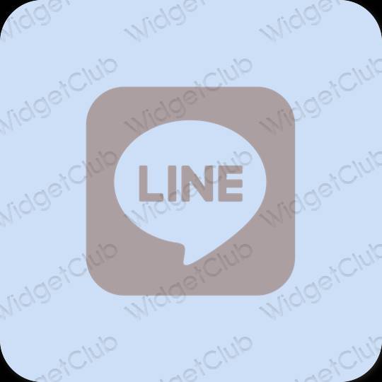 Estetis biru pastel LINE ikon aplikasi