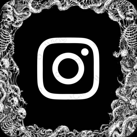 Aesthetic black Instagram app icons