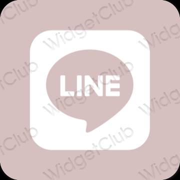 אֶסתֵטִי ורוד פסטל LINE סמלי אפליקציה