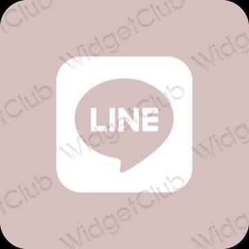 эстетический пастельно-розовый LINE значки приложений