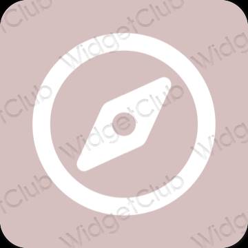 Estético rosa pastel Safari ícones de aplicativos