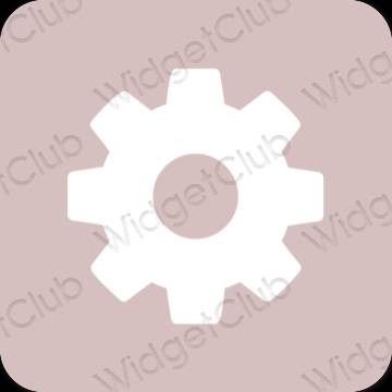 Estético rosa Settings ícones de aplicativos