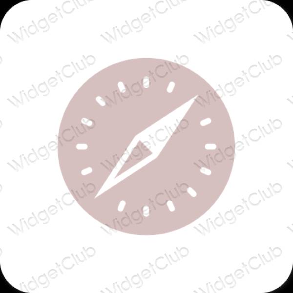 미적인 파스텔 핑크 Safari 앱 아이콘