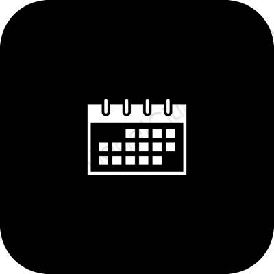 Esteettinen musta Calendar sovelluskuvakkeet