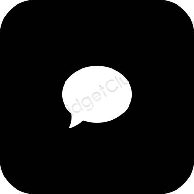 Estetic negru Messages pictogramele aplicației