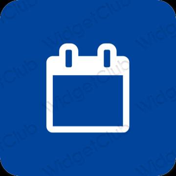Естетичен син Calendar икони на приложения