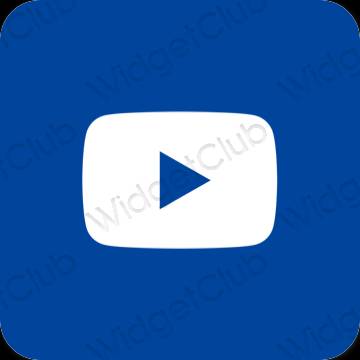 Estetik mavi Youtube uygulama simgeleri
