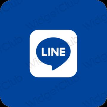 Ესთეტიური ლურჯი LINE აპლიკაციის ხატები