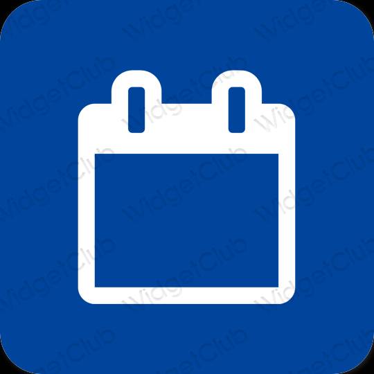Esztétika kék Calendar alkalmazás ikonok