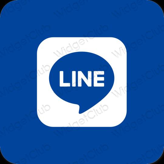 Estetik biru LINE ikon aplikasi