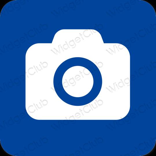 Естетичен син Camera икони на приложения