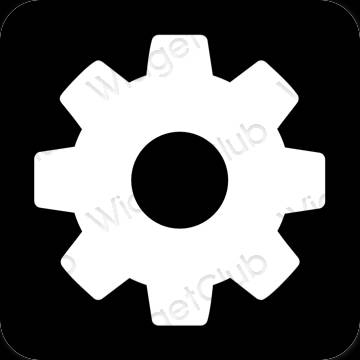 Estetické čierna Settings ikony aplikácií