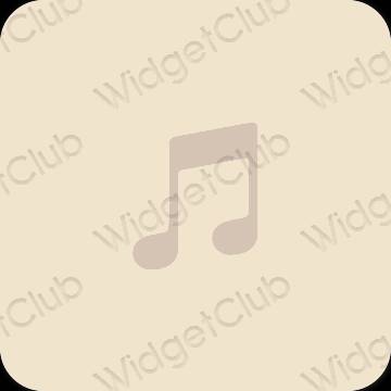 Естетичен бежово Apple Music икони на приложения