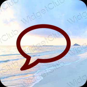 Estetický hnědý Messages ikony aplikací