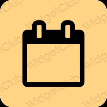 Estético laranja Calendar ícones de aplicativos