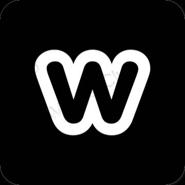 Estetsko Črna Weebly ikone aplikacij