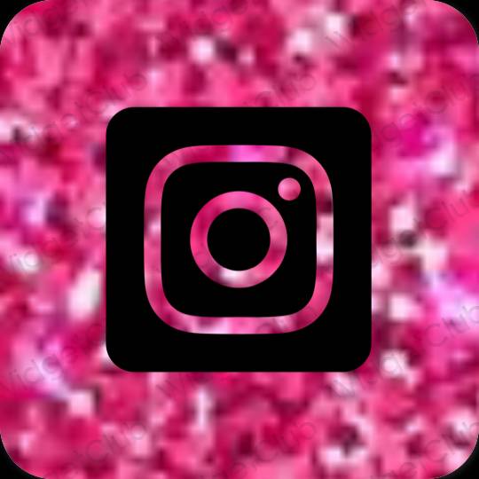 Æstetisk sort Instagram app ikoner