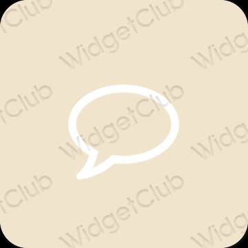Естетичен бежово Messages икони на приложения