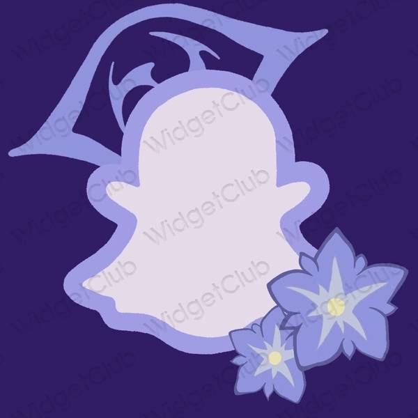 Estetyka fioletowy snapchat ikony aplikacji