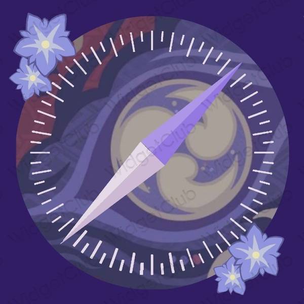 Естетичний фіолетовий Safari значки програм