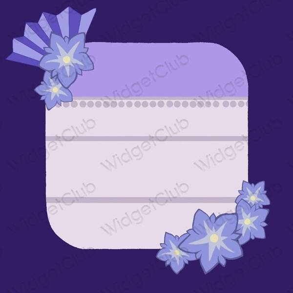 Estetisk lila Notes app ikoner