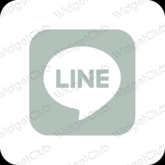 Естетичен зелено LINE икони на приложения