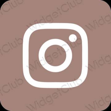 Estetis cokelat Instagram ikon aplikasi