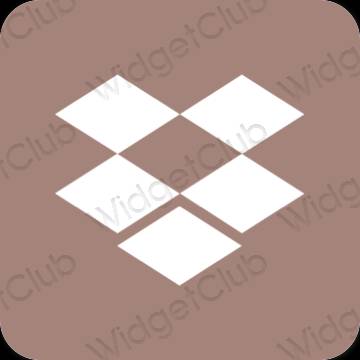 Estetický hnědý Dropbox ikony aplikací