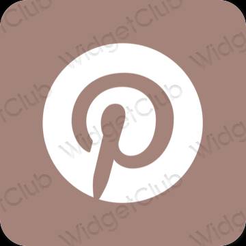 Estético marrón Pinterest iconos de aplicaciones