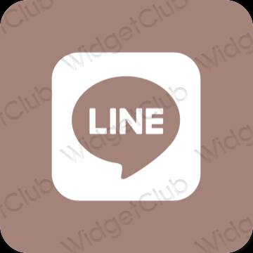 Estetik Kahverengi LINE uygulama simgeleri