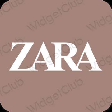 Esztétika barna ZARA alkalmazás ikonok