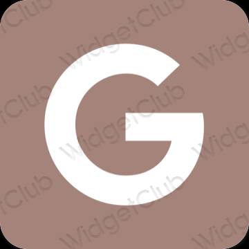 미적인 갈색 Google 앱 아이콘