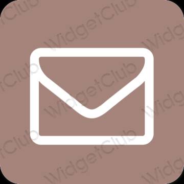 Estetis cokelat Mail ikon aplikasi