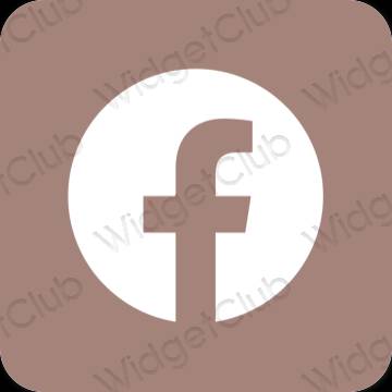 Estetyka brązowy Facebook ikony aplikacji