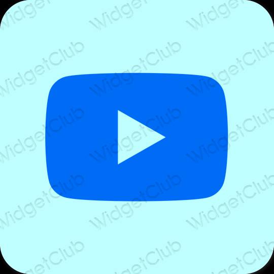 Estetis biru pastel Youtube ikon aplikasi