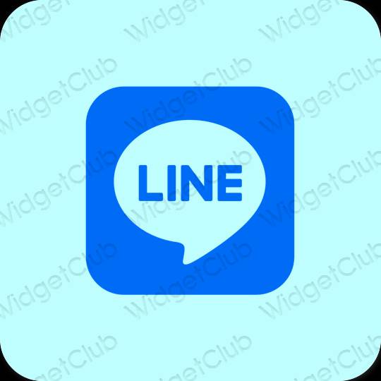 Естетичний пастельний синій LINE значки програм