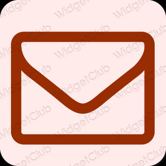 Estetsko pastelno roza Mail ikone aplikacij