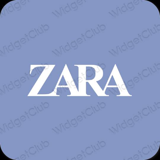 زیبایی شناسی آبی پاستلی ZARA آیکون های برنامه