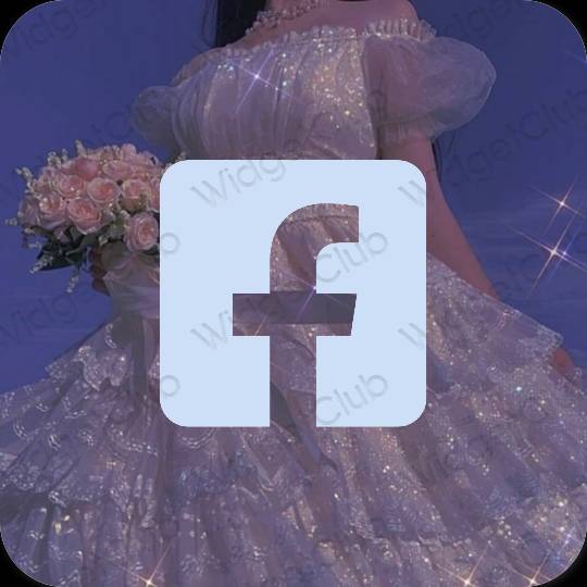 Esteetiline lilla Facebook rakenduste ikoonid