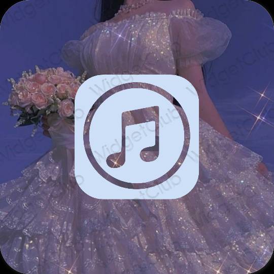 Estetické pastelovo modrá Music ikony aplikácií