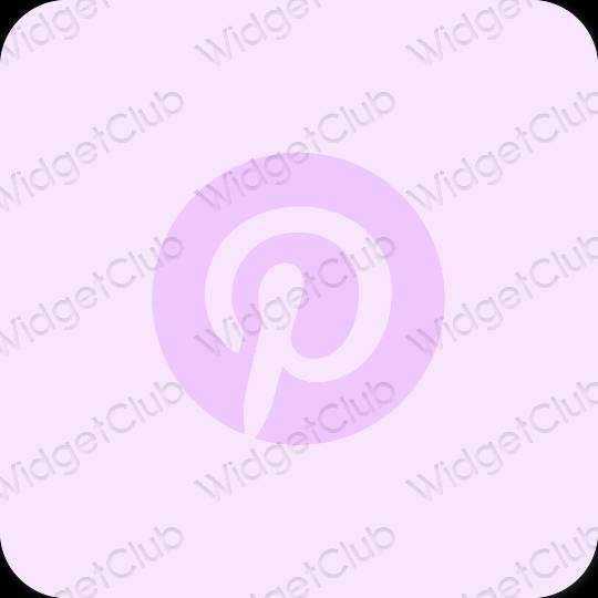 Estetinis violetinė Pinterest programėlių piktogramos