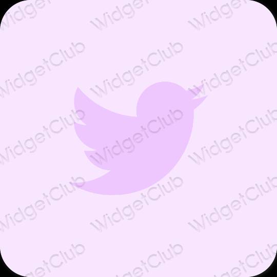 Estetic Violet Twitter pictogramele aplicației