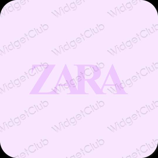 Esthétique mauve ZARA icônes d'application