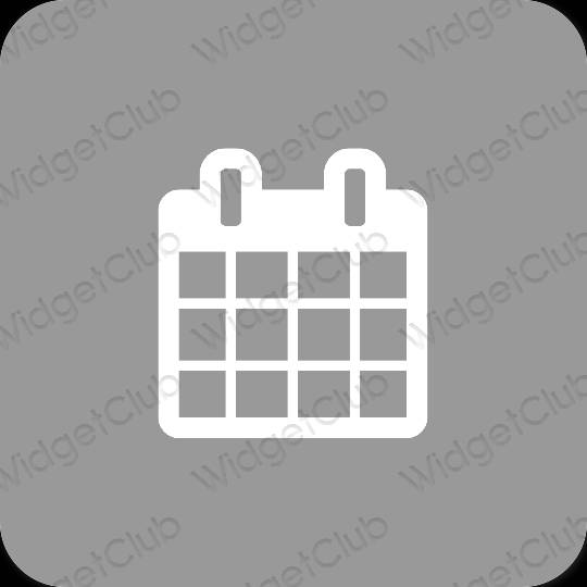 Esztétika szürke Calendar alkalmazás ikonok