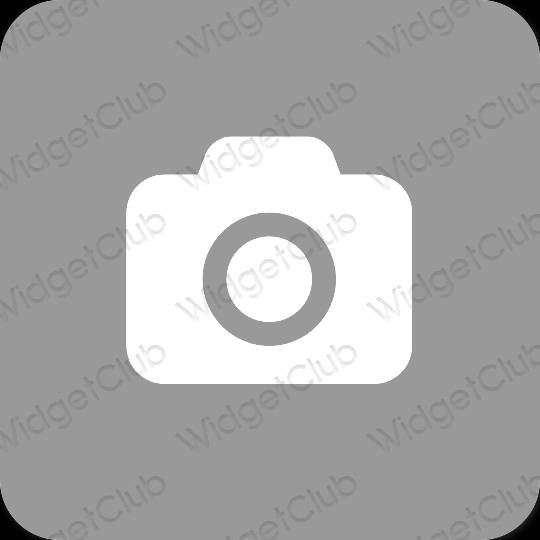 Estetické sivá Camera ikony aplikácií