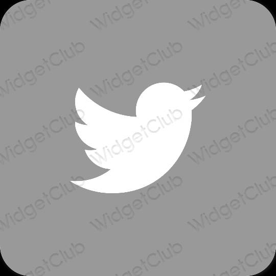 Estético gris Twitter iconos de aplicaciones