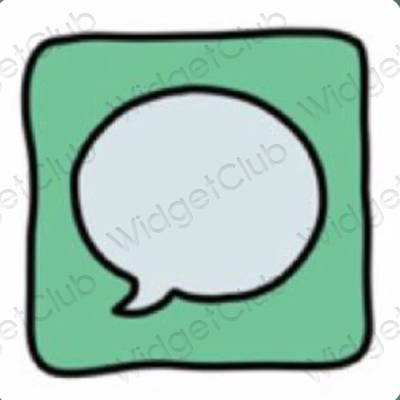 Ästhetisch grün Messages App-Symbole