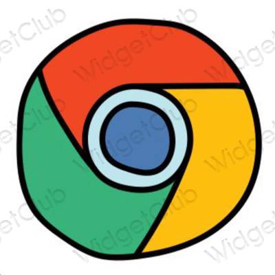 جمالي أزرق Chrome أيقونات التطبيق