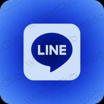 Estetyka pastelowy niebieski LINE ikony aplikacji