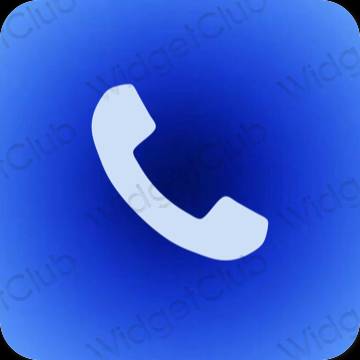 جمالي الأزرق الباستيل Phone أيقونات التطبيق